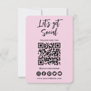 Modern Social Media QR-kod Anslut med USA Rosa B Inbjudningar