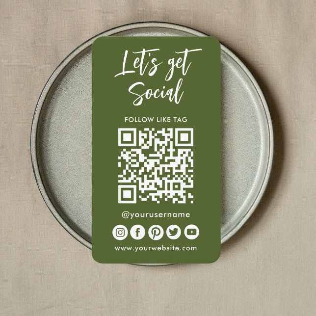 Modern Social Media QR-kod Anslut med USA Visitkort (Skapare uppladdad)