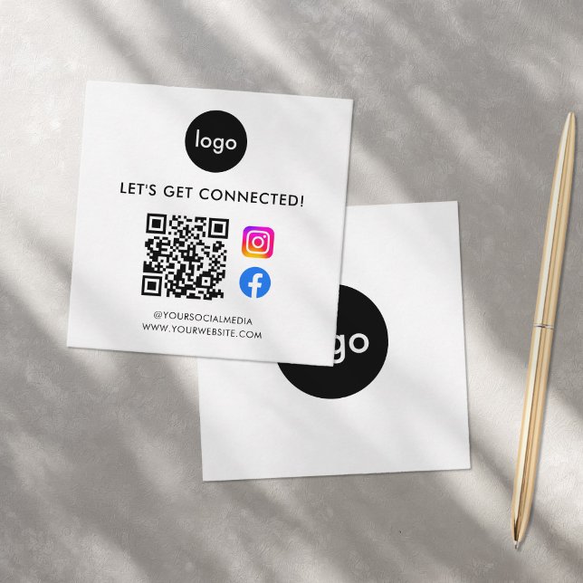 Modern Social Media QR-kod Fyrkantigt Visitkort (Skapare uppladdad)