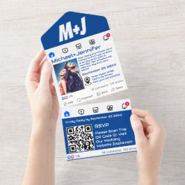 Modern Social Media ThBäste QR-kod Bröllop