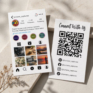 Modern Sociala Media Fotograf QR-kod Visitkort