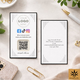 Modern Sociala Media Instagram Facebook QR-kod Visitkort