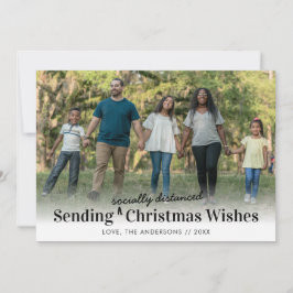 Modern socialt Avstånd julfoto i Önskemål Julkort