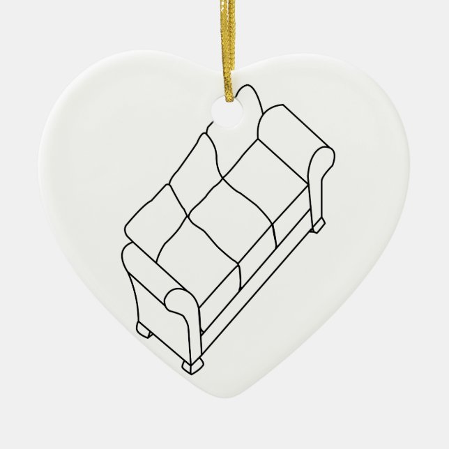 modern soffa julgransprydnad keramik (Framsidan)