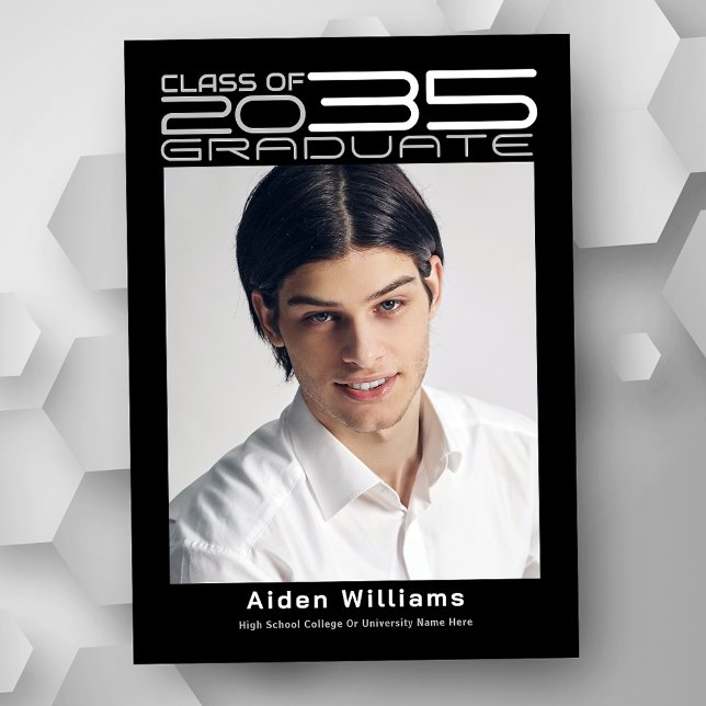 Modern sofistikerad Futuristiska Photo Studenten Meddelande (Available in high quality print or instant download for quick messaging, email or self printing.)