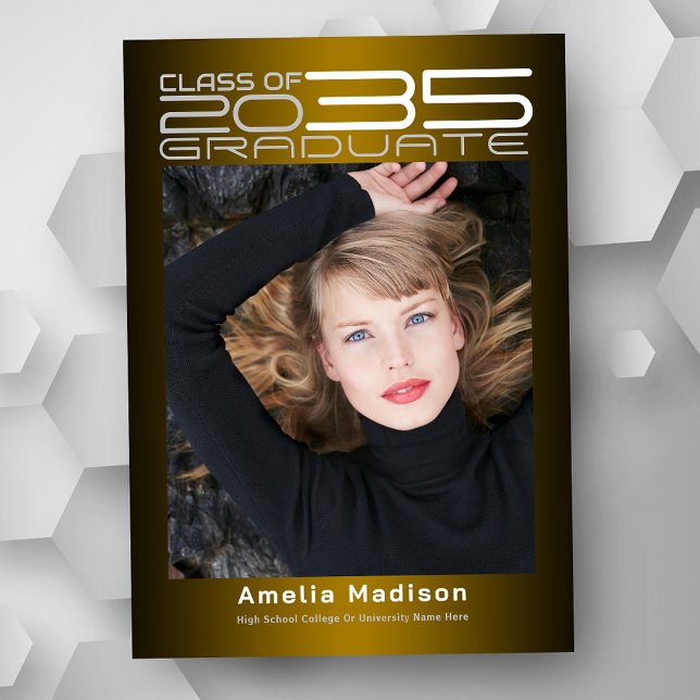 Modern sofistikerad Futuristiska Photo Studenten Meddelande (Available in high quality print or instant download for quick messaging, email or self printing.)