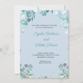 Modern sofistikerad grek med blå Bröllop Inbjudningar