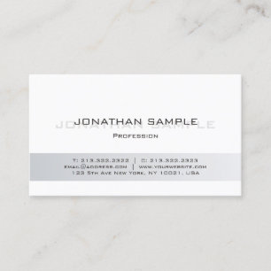Modern sofistikerad Silver White Plain Trendig Visitkort