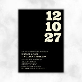 Modern sofistikerad svartvit typografi inbjudningar