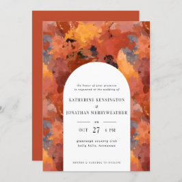 Modern sofistikerad Terracotta Boho Bröllop Invit Inbjudningar
