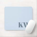 Modern Soft Blue Monogram Initials Personalized Musmatta<br><div class="desc">Modern Soft Blue Monogram Initials Personalized Mouse Pad</div>