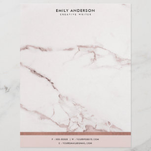 MODERN SOFT ROSA ROS GULD MARBLE STRUKTUR BREVHUVUD