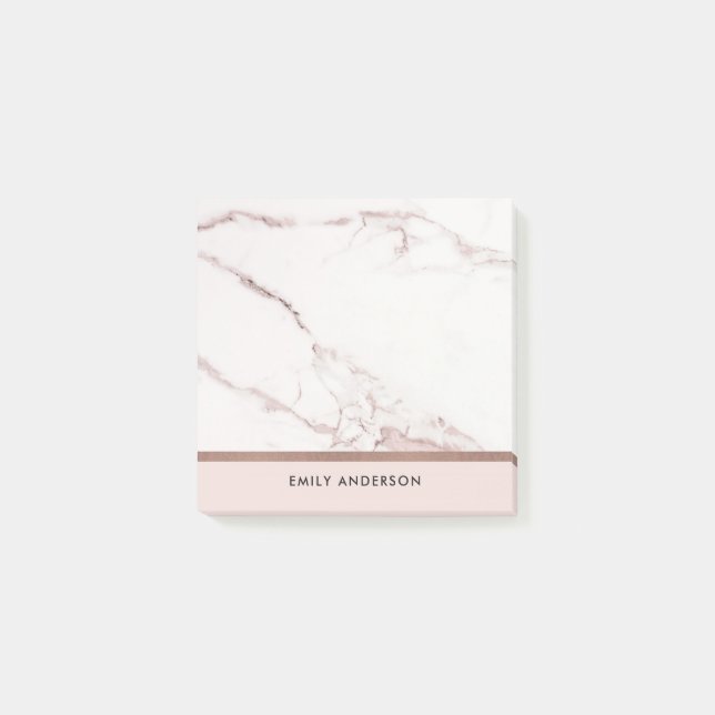 MODERN SOFT  ROSA ROS GULD MARBLE STRUKTUR POST-IT BLOCK (Framsida)