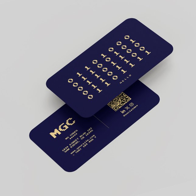 Modern Software Developer Binary Midnight Blue Visitkort (Modern Software Developer Binary Midnight Blue Business Card
)