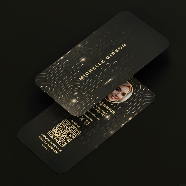 Modern Software Ingenjör Black Guld Monogram Visitkort (Modern Software Engineer Black Gold Monogram Business Card
)