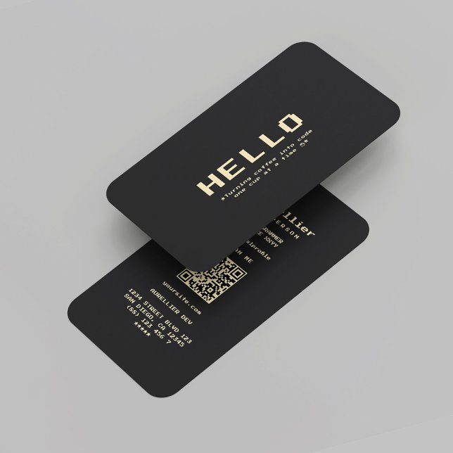 Modern Software Ingenjör Developer Black Guld Visitkort (Modern Software Engineer Developer Black Gold Business Card
)