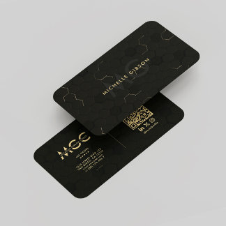 Modern Software Ingenjör Monogram Black Guld Visitkort