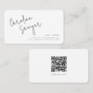 Modern sökning till mig QR-kod - Lash and Brow Visitkort