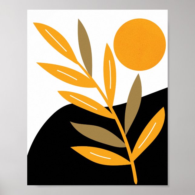 Modern Sol Boho botaniska Böhmen-Abstrakten Poster (Framsidan)