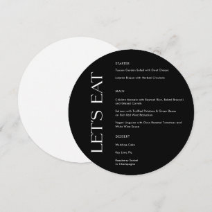 Modern solid Black Typography Låt oss Eat Bröllop Meny