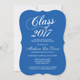 Modern Solid Royal Blue Studenten-inbjudan Inbjudningar
