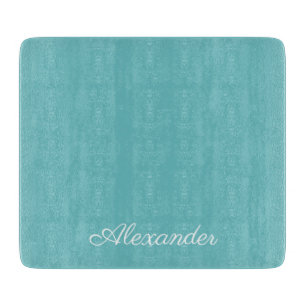 Modern Solid Teal Blue-mall Vitt skript