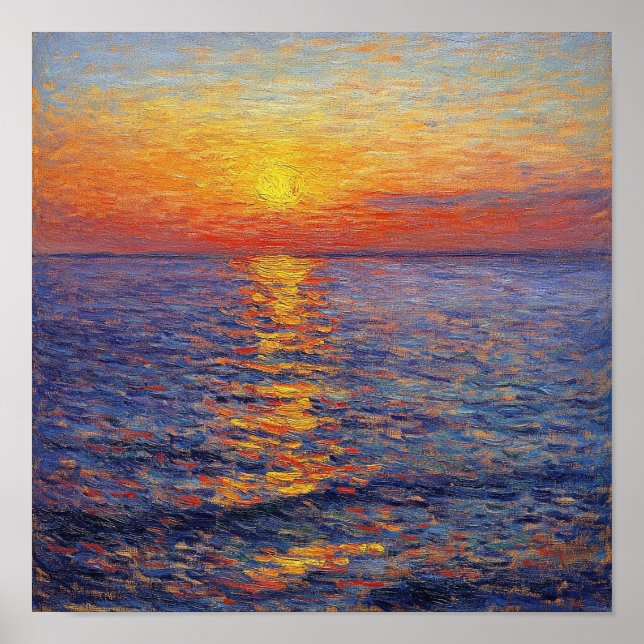 Modern Solnedgång Reflektion Väggkonst Lägenhet De (Framsidan)