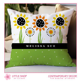 Modern Solros Dandelion Monogram Kudde