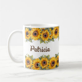 Modern Solros Mugg | Bright Gula blommor