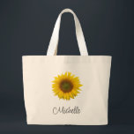 Modern solros rustic floral  jumbo tygkasse<br><div class="desc">Modern rustic blomsterhandväska med en bild av en gul solrosblomma. Med svart skrivstil kan du anpassa texten för att skapa ett fantastiskt personligt tillbehör. Perfekt för att hålla dina saker samlade när du är på språng.</div>