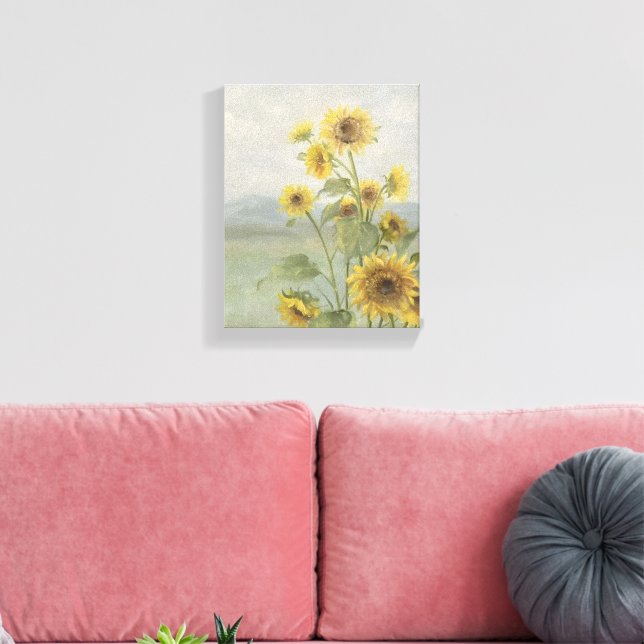 Modern solros vattenfärg & anpassad bild (Insitu (Vardagsrum))
