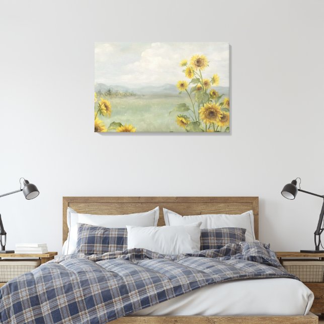 Modern solros vattenfärg & anpassad bild (Insitu (sovrum))