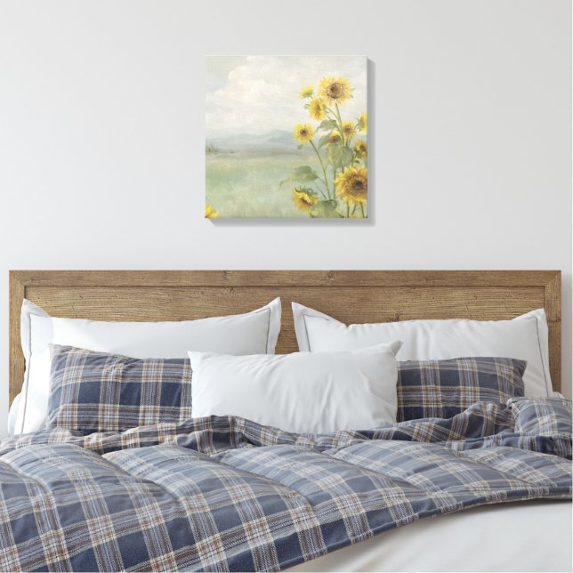 Modern solros vattenfärg & anpassad bild (Insitu (sovrum))