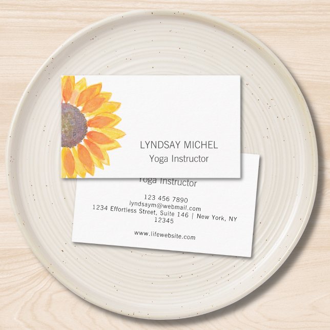 Modern Solros Yoga Instructor Visitkort (Skapare uppladdad)