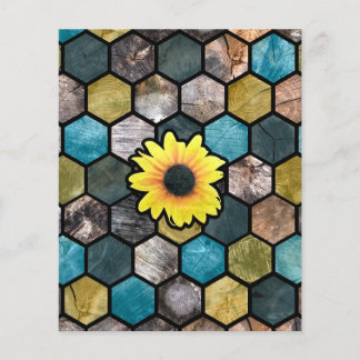 Modern Solrosbonhus Mönster Flygblad