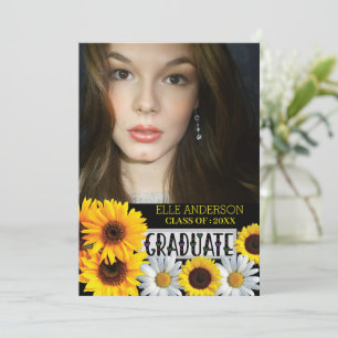 Modern solrosfoto Studenten Inbjudningar