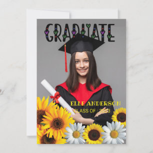 Modern solrosfoto Studenten Julkort