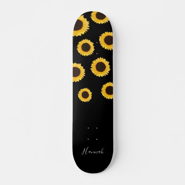 Modern Solrossvart Personlig Mini Skateboard Bräda 18,5 Cm (Framsida)