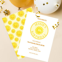 Modern solskensfärgsinbjudan på vattenfärgen 1:a f inbjudningar