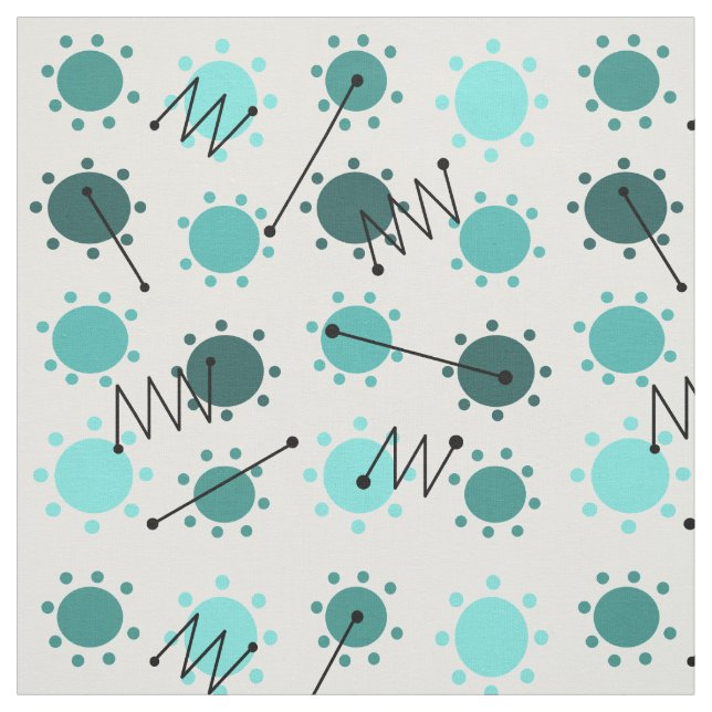 Modern solskenturkos i mitten av århundradet tyg (Provkarta)