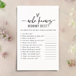 Modern som känner Mamma Best Baby Shower-spel