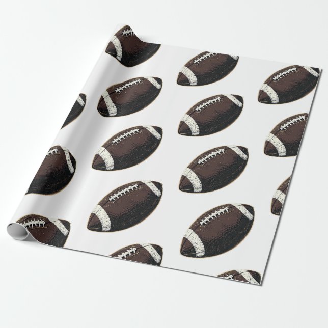 Modern, sömlös amerikansk fotboll i Mönster Presentpapper (Utrullad)
