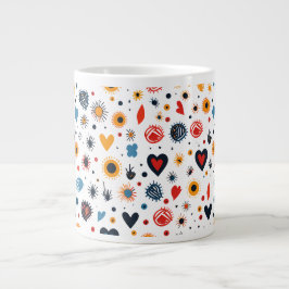 Modern sömlös batik Mönster Jumbo Mugg