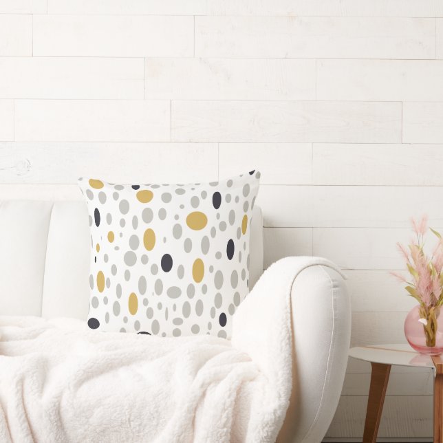 Modern, sömlös Doodle Spots Mönster Kudde (Soffa)