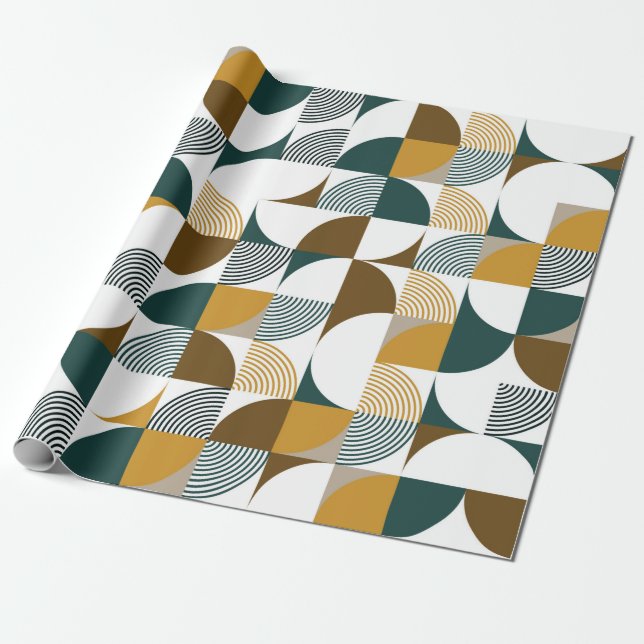Modern sömlös geometrisk form mönster presentpapper (Utrullad)