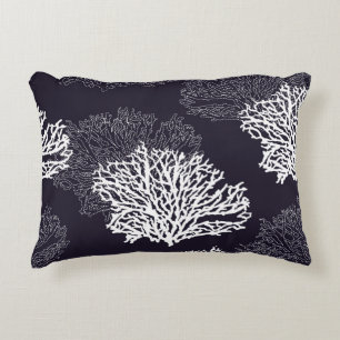 Modern sömlös hand plockade coral mönster vintage prydnadskudde