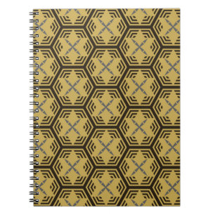 Modern sömlös mönster, guld färg. Geometric Ba Anteckningsbok