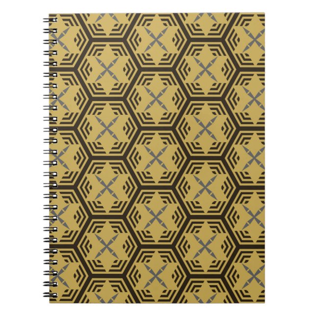 Modern sömlös mönster, guld färg. Geometric Ba Anteckningsbok (Framsidan)