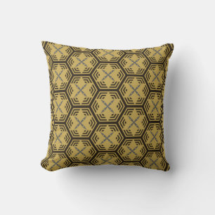 Modern sömlös mönster, guld färg. Geometric Ba Kudde