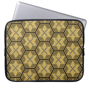 Modern sömlös mönster, guld färg. Geometric Ba Laptop Fodral